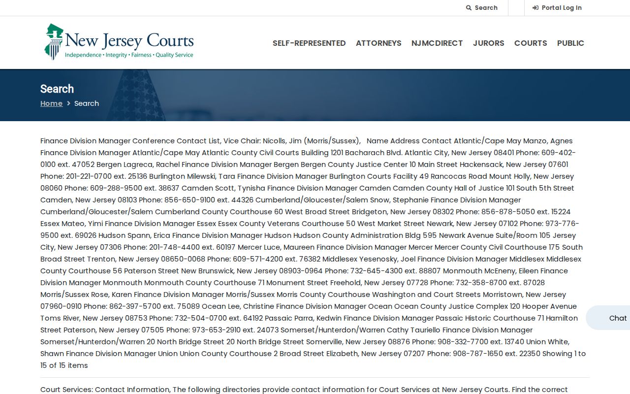 South Brunswick residents directory court-search categories