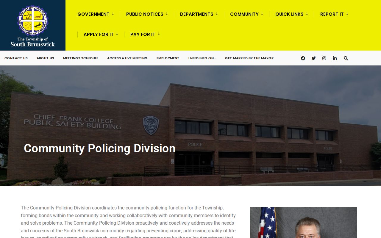 South Brunswick neighbors Community Policing and Neighborhood Watch page