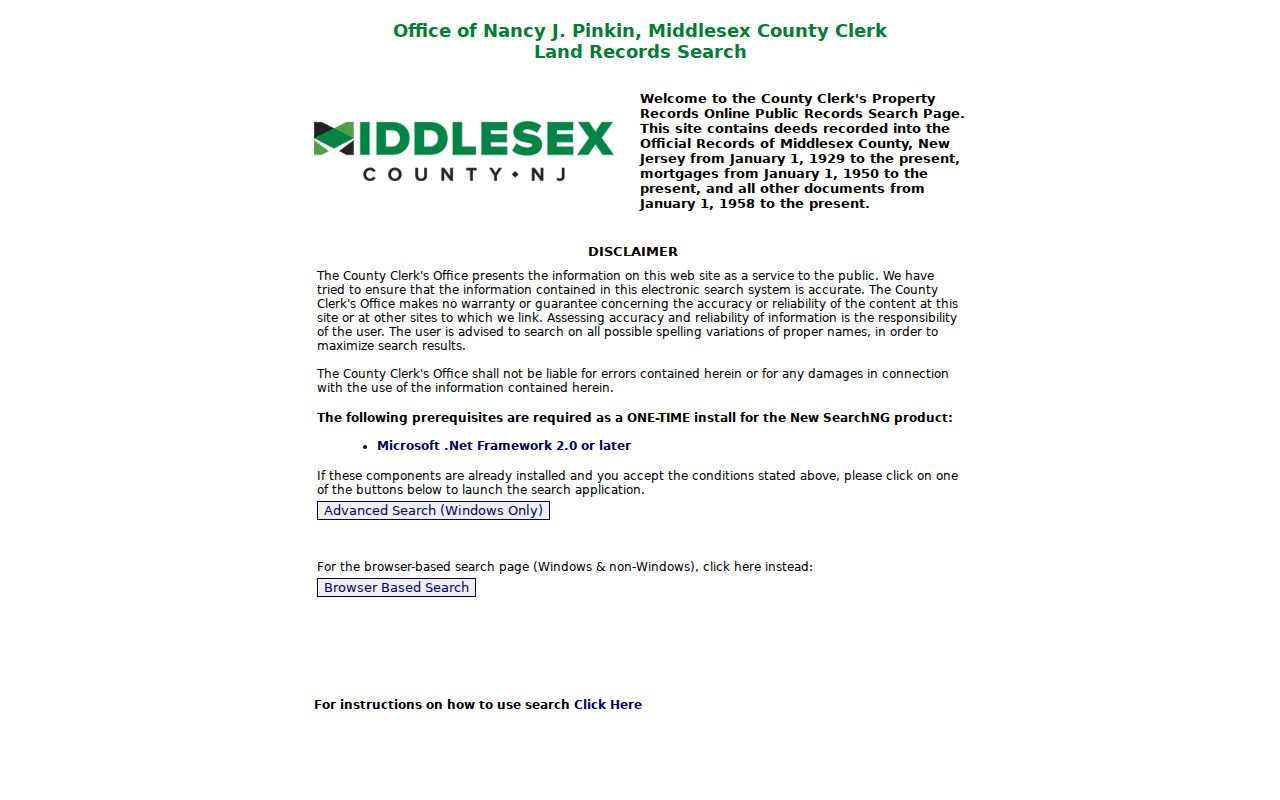 South Brunswick previous residents research at the Middlesex County deed records search
