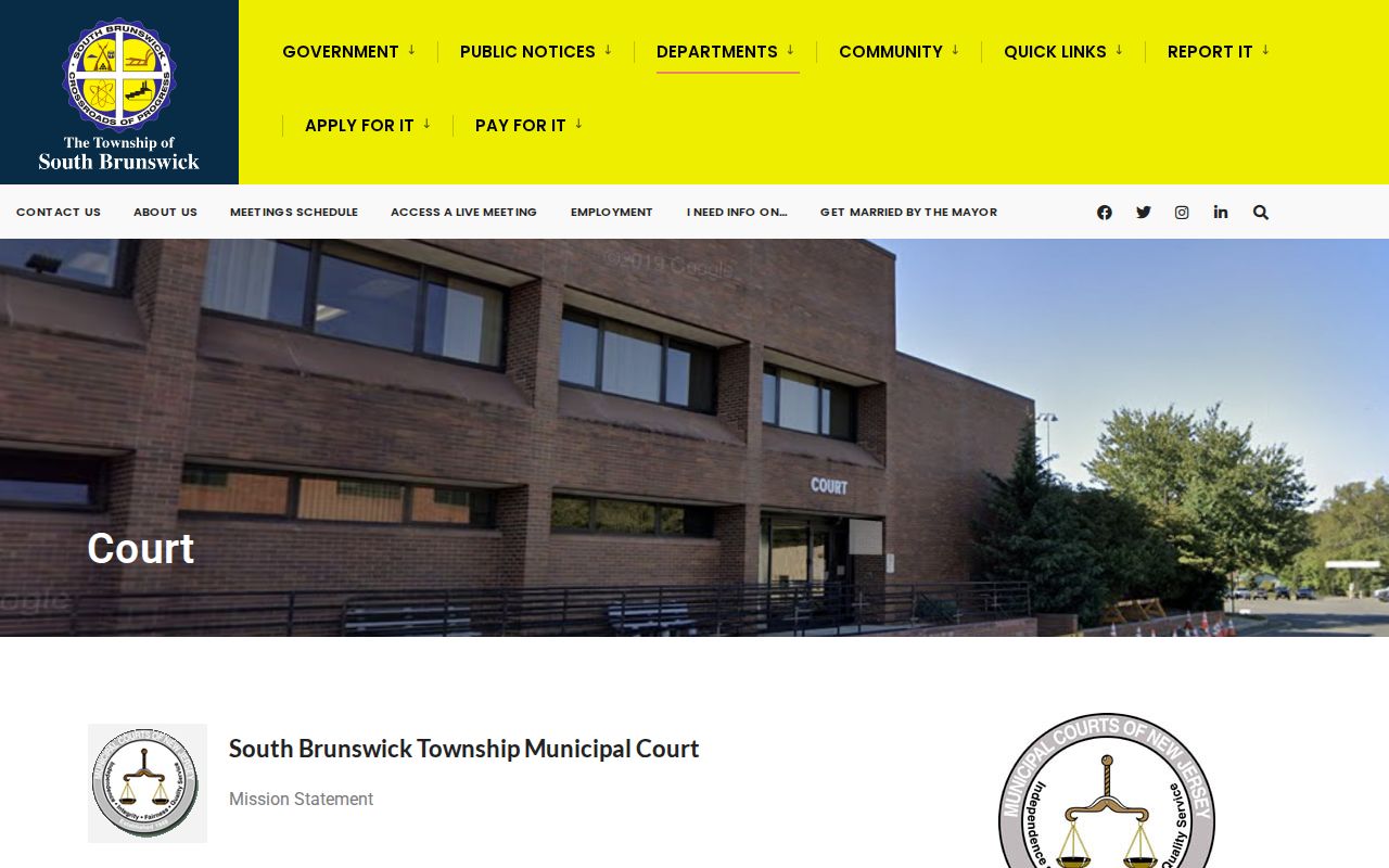 South Brunswick resident lookup Municipal Court access page